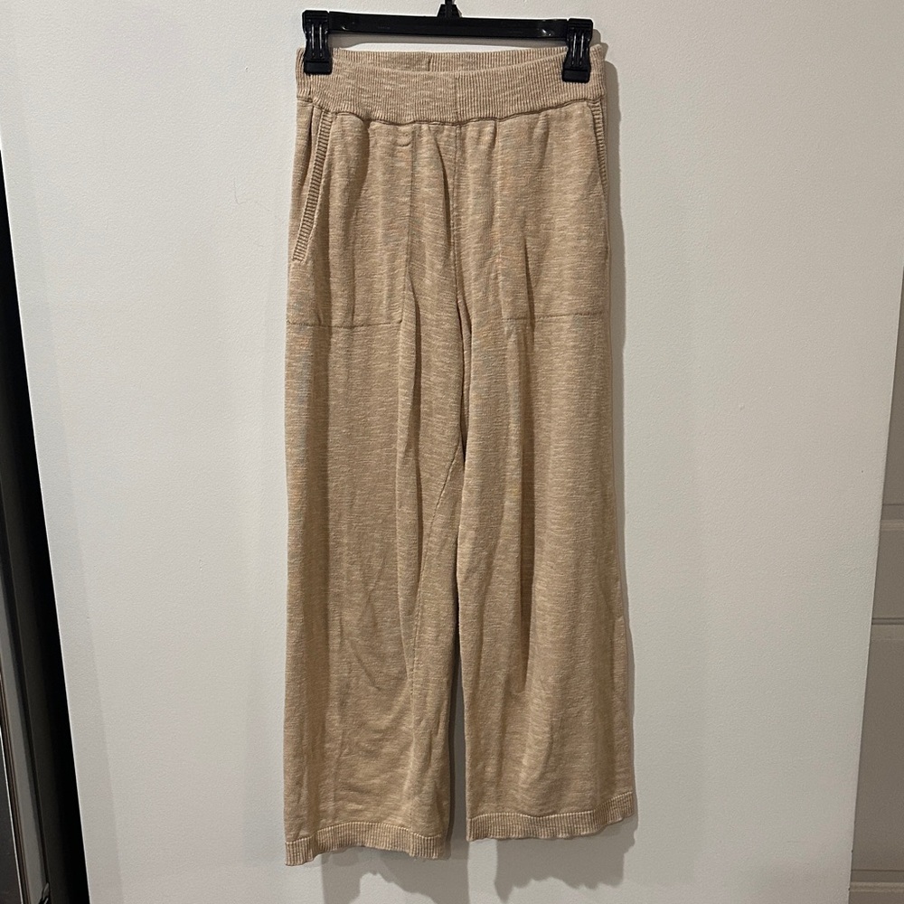 Free People Tan Swim Coverup Pants- Beachy, Costal, Light Academia